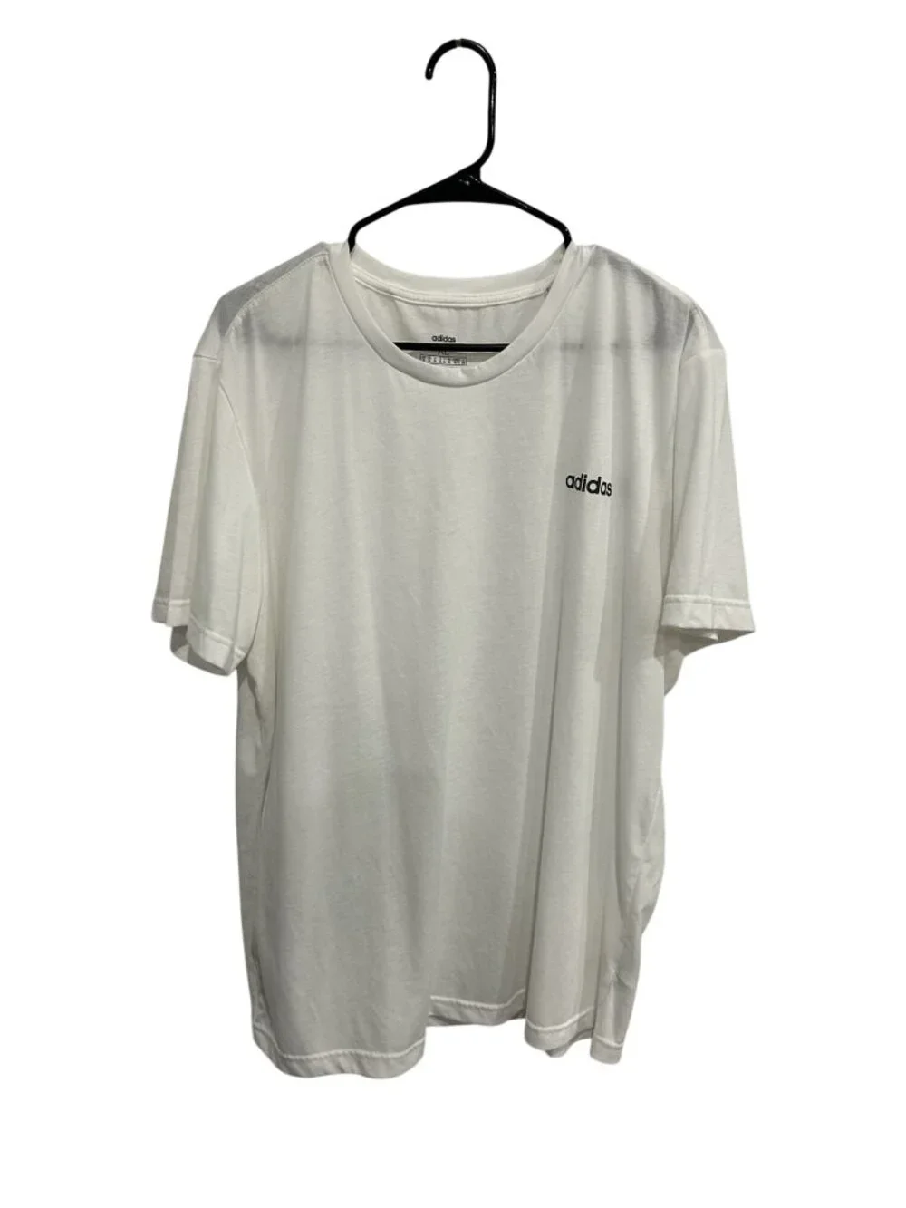 Adidas White Mens Crewneck Recycled Polyester Lightweight T-Shirt Athleisure